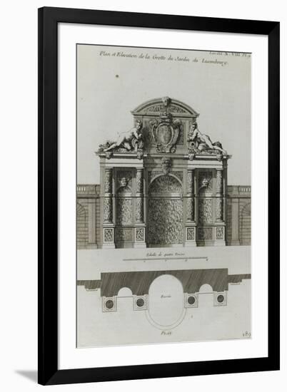 Planche 189 : Plan et élévation de la Grotte du jardin du palais du Luxembourg-Jacques-François Blondel-Framed Giclee Print