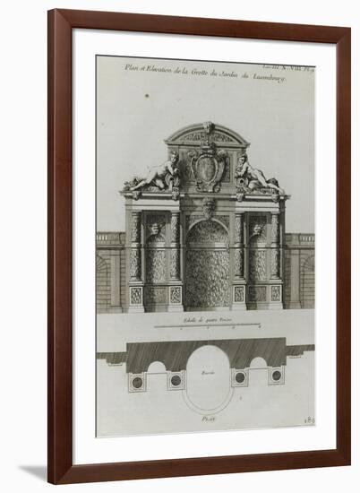 Planche 189 : Plan et élévation de la Grotte du jardin du palais du Luxembourg-Jacques-François Blondel-Framed Giclee Print