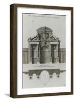 Planche 189 : Plan et élévation de la Grotte du jardin du palais du Luxembourg-Jacques-François Blondel-Framed Giclee Print