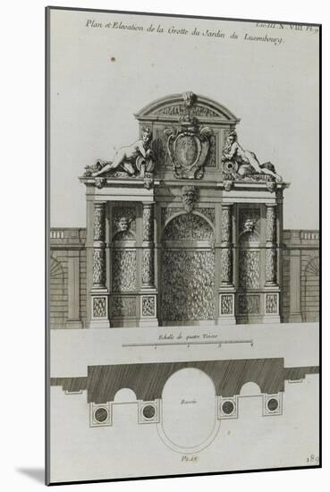 Planche 189 : Plan et élévation de la Grotte du jardin du palais du Luxembourg-Jacques-François Blondel-Mounted Giclee Print