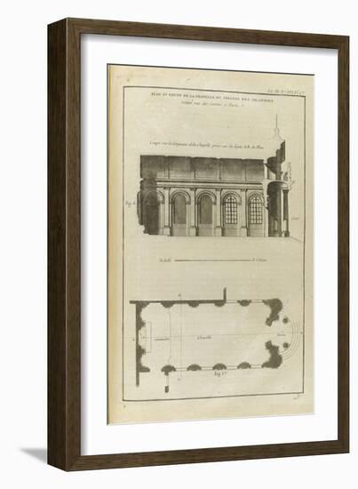 Planche 213 : Plan et coupe de la chapelle du collège des Irlandais , rue des Carmes à Paris-Pate-Framed Giclee Print