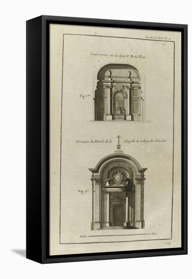 Planche 214 : Coupe sur l'autel de la chapelle du collège des Irlandais , rue des Carmes à Paris-Pate-Framed Stretched Canvas