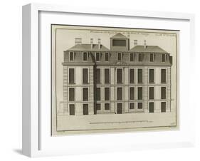 Planche 218 : Elévation de la façade de l'hôtel de Vauvray du côté du jardin-Jacques-François Blondel-Framed Giclee Print