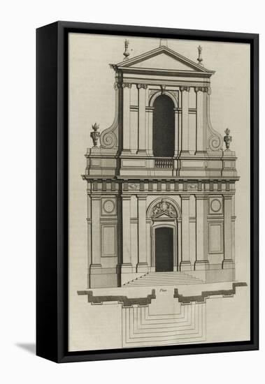 Planche 221 : Elévation du portail de l'église du couvent des Barnabites-Jacques-François Blondel-Framed Stretched Canvas