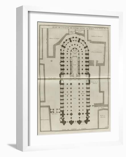 Planche 225 : Plan du rez-de-chaussée de Notre-Dame de Paris-Jacques-François Blondel-Framed Giclee Print