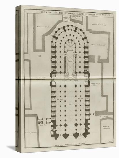 Planche 225 : Plan du rez-de-chaussée de Notre-Dame de Paris-Jacques-François Blondel-Stretched Canvas