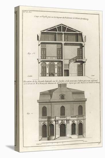 Planche 23: Coupe et profil pris sur large de l’hôtel de Villeroy (ancien hôtel de Mlmares)-Jacques-François Blondel-Stretched Canvas