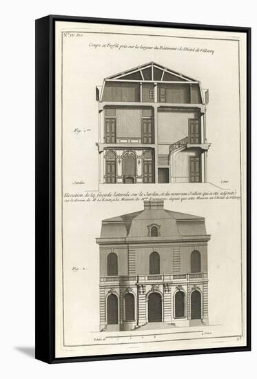 Planche 23: Coupe et profil pris sur large de l’hôtel de Villeroy (ancien hôtel de Mlmares)-Jacques-François Blondel-Framed Stretched Canvas