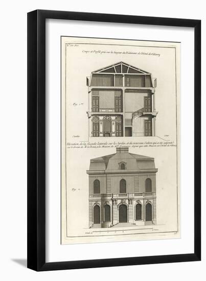 Planche 23: Coupe et profil pris sur large de l’hôtel de Villeroy (ancien hôtel de Mlmares)-Jacques-François Blondel-Framed Giclee Print