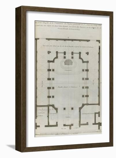 Planche 230 : Plan au rez-de-chaussée de la chapelle de la Communion , bâti-Jacques-François Blondel-Framed Giclee Print