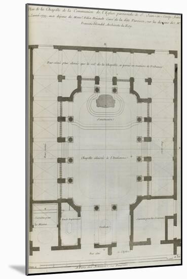 Planche 230 : Plan au rez-de-chaussée de la chapelle de la Communion , bâti-Jacques-François Blondel-Mounted Giclee Print