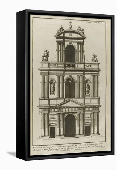Planche 233 : Elévation du portail de l'église paroissiale de Saint-Gervais-Jacques-François Blondel-Framed Stretched Canvas