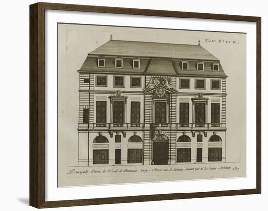 Planche 236 : Elévation de la façade principale  de l'hôtel de Beauvais , r-Jacques-François Blondel-Framed Giclee Print