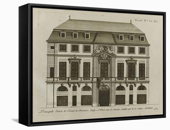 Planche 236 : Elévation de la façade principale  de l'hôtel de Beauvais , r-Jacques-François Blondel-Framed Stretched Canvas