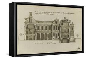 Planche 238 (2) : Elévation et profil du dedans de cour de l'hôtel d'Aumont , rue de Jouy à Paris-Jacques-François Blondel-Framed Stretched Canvas