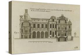 Planche 238 (2) : Elévation et profil du dedans de cour de l'hôtel d'Aumont , rue de Jouy à Paris-Jacques-François Blondel-Stretched Canvas