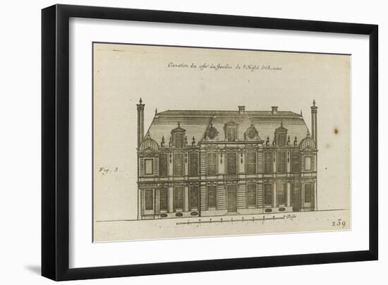planche 239 (2) : Elévation de la façade sur le jardin de l'hôtel d'Aumont , rue de Jouy à Paris-Jacques-François Blondel-Framed Giclee Print