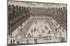 Planche 242: vue du manège dans le petit parc du château de Chantilly // vue de la fontaine de-Adam Perelle-Mounted Giclee Print