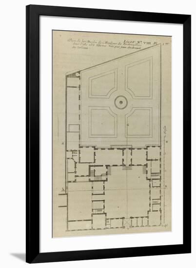 Planche 246 (1) : Plan au sol de l'hôtel de Bretonvilliers , construit par l'architecte Androuet Du-Jacques-François Blondel-Framed Giclee Print