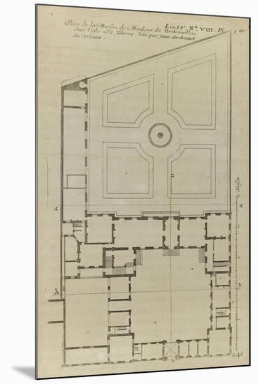 Planche 246 (1) : Plan au sol de l'hôtel de Bretonvilliers , construit par l'architecte Androuet Du-Jacques-François Blondel-Mounted Giclee Print