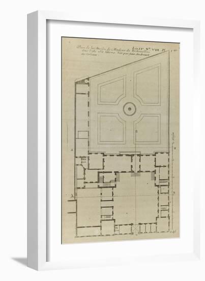 Planche 246 (1) : Plan au sol de l'hôtel de Bretonvilliers , construit par l'architecte Androuet Du-Jacques-François Blondel-Framed Giclee Print