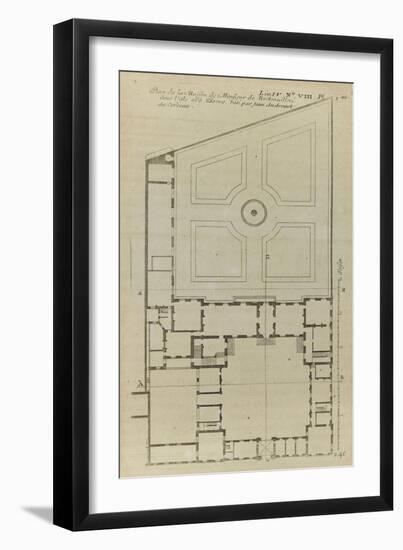 Planche 246 (1) : Plan au sol de l'hôtel de Bretonvilliers , construit par l'architecte Androuet Du-Jacques-François Blondel-Framed Premium Giclee Print