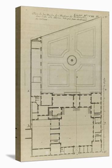 Planche 246 (1) : Plan au sol de l'hôtel de Bretonvilliers , construit par l'architecte Androuet Du-Jacques-François Blondel-Stretched Canvas