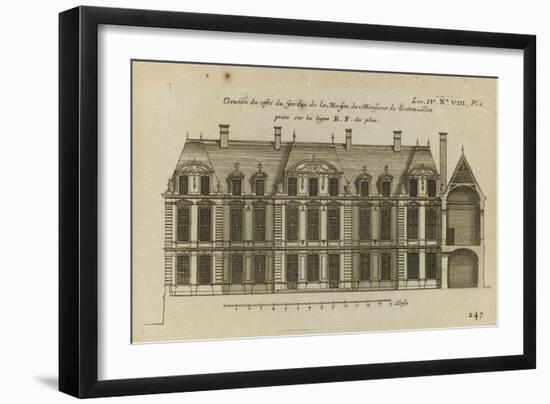 Planche 247 (1) : Elévation de la façade côté jardin l'hôtel de Bretonvilliers , construit par-Jacques-François Blondel-Framed Giclee Print