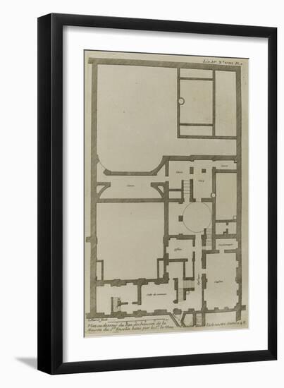 Planche 248 : Plan du sous-sol de l'hôtel Hesselin construit par l'architecte Vau quai de Béthume-Jacques-François Blondel-Framed Giclee Print