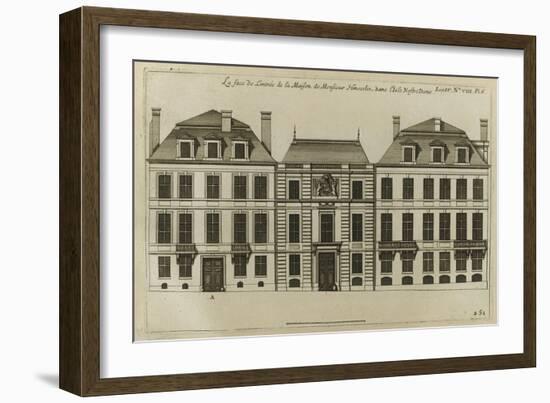 Planche 251 : élévation de la façade de l'hôtel Hesselin construit par l'architecte Le Vau-Jacques-François Blondel-Framed Giclee Print