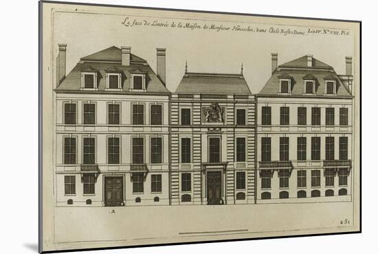 Planche 251 : élévation de la façade de l'hôtel Hesselin construit par l'architecte Le Vau-Jacques-François Blondel-Mounted Giclee Print