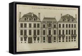 Planche 251 : élévation de la façade de l'hôtel Hesselin construit par l'architecte Le Vau-Jacques-François Blondel-Framed Stretched Canvas