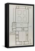 Planche 257 (1) :  Plan au rez-de-chaussée de l'Hôtel de Sully construit par l'architecte Jean-Jacques-François Blondel-Framed Stretched Canvas