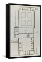 Planche 257 (1) :  Plan au rez-de-chaussée de l'Hôtel de Sully construit par l'architecte Jean-Jacques-François Blondel-Framed Stretched Canvas