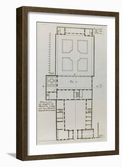 Planche 257 (1) :  Plan au rez-de-chaussée de l'Hôtel de Sully construit par l'architecte Jean-Jacques-François Blondel-Framed Giclee Print