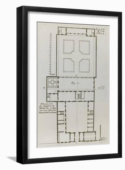 Planche 257 (1) :  Plan au rez-de-chaussée de l'Hôtel de Sully construit par l'architecte Jean-Jacques-François Blondel-Framed Giclee Print