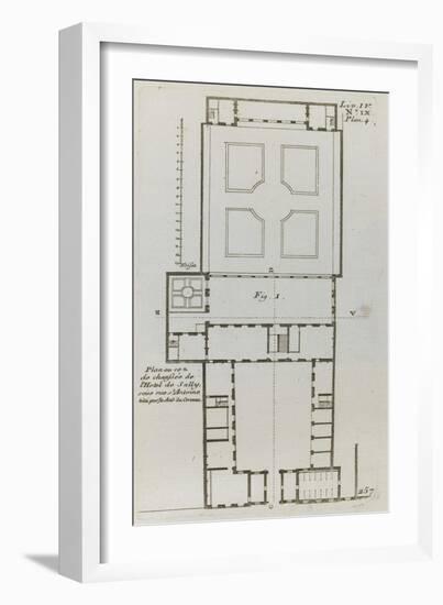 Planche 257 (1) :  Plan au rez-de-chaussée de l'Hôtel de Sully construit par l'architecte Jean-Jacques-François Blondel-Framed Giclee Print