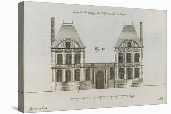 Planche 257 (2) :  élévation de la façade côté rue de l'Hôtel de Sully cons-Jacques-François Blondel-Stretched Canvas