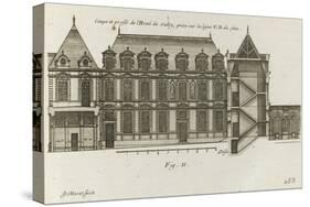 Planche 258 (2) :  coupe et élévation de la façade côté rue de l'Hôtel de Sully construit par-Jacques-François Blondel-Stretched Canvas