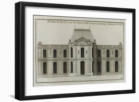 Planche 260 :  élévation de la façade côté cour de l'Hôtel Dunoyer construit par-Jacques-François Blondel-Framed Giclee Print
