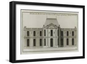 Planche 260 :  élévation de la façade côté cour de l'Hôtel Dunoyer construit par-Jacques-François Blondel-Framed Giclee Print