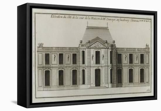 Planche 260 :  élévation de la façade côté cour de l'Hôtel Dunoyer construit par-Jacques-François Blondel-Framed Stretched Canvas
