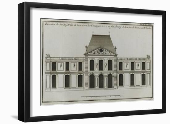 Planche 261 :  élévation de la façade côté jardin de l'Hôtel Dunoyer construit par-Jacques-François Blondel-Framed Giclee Print