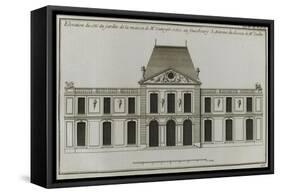 Planche 261 :  élévation de la façade côté jardin de l'Hôtel Dunoyer construit par-Jacques-François Blondel-Framed Stretched Canvas