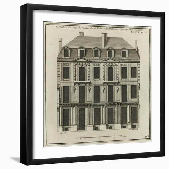 Planche 266 :  élévation côté cour de la maison de Jules Hardouin-Mansart bâtie-Jacques-François Blondel-Framed Giclee Print