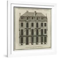 Planche 266 :  élévation côté cour de la maison de Jules Hardouin-Mansart bâtie-Jacques-François Blondel-Framed Giclee Print