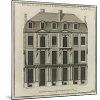 Planche 266 :  élévation côté cour de la maison de Jules Hardouin-Mansart bâtie-Jacques-François Blondel-Mounted Giclee Print