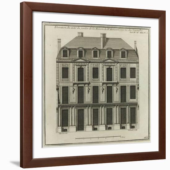 Planche 266 :  élévation côté cour de la maison de Jules Hardouin-Mansart bâtie-Jacques-François Blondel-Framed Giclee Print