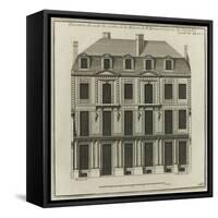 Planche 266 :  élévation côté cour de la maison de Jules Hardouin-Mansart bâtie-Jacques-François Blondel-Framed Stretched Canvas