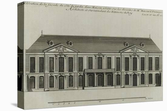 Planche 273: élévationde la façade côté jardin  d'une maison à bâtir à Paris-Jacques-François Blondel-Stretched Canvas